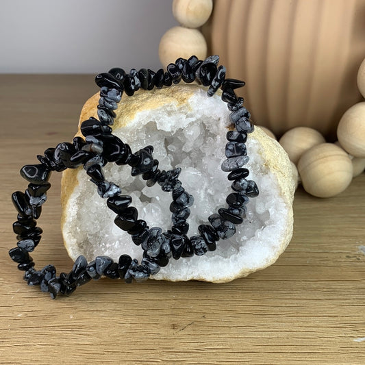 Snowflake Obsidian Bracelet